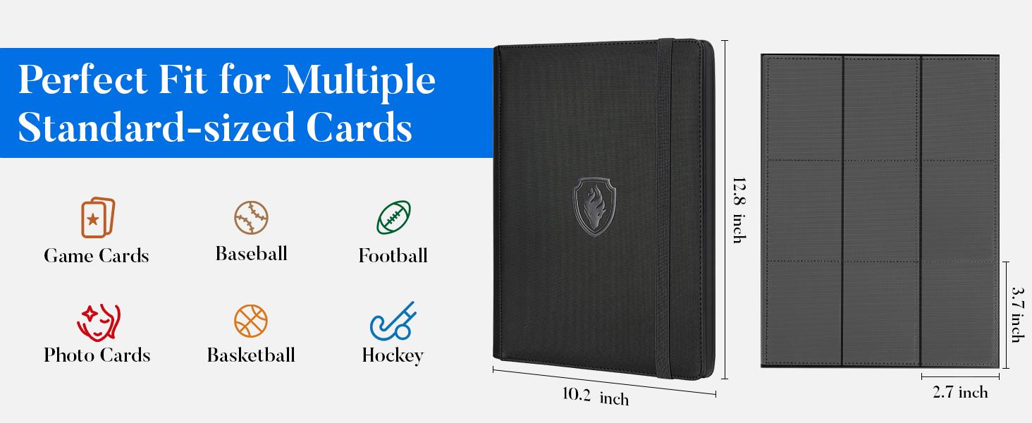 Premium 9 Pocket Card Binder for 540 Cards, PU Cover Trading Card Binder, Sturdy Card Collection Album, Sleek Card Holder Folders for Game Cards & Sports Cards, Pink