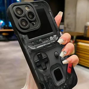 Black Retro Game Console Pattern Creative TPU Shockproof Phone Case, Suitable for iPhone 17 Air/16 Plus/15 Pro Max/14 Pro/13/12/11/XS Max/X Phone Case, Ideal Gift for Family, Friends, Lovers, Boyfriend, Girlfriend, Best Choice for Holiday Gifts MS274