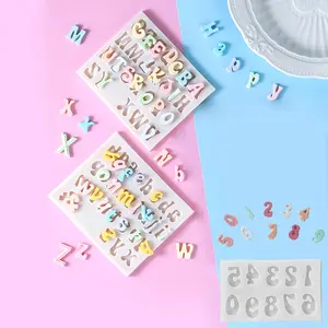 1pc/3pcs Uppercase letters Silicone Fondant Mold, Mini A-Z 26 English Letter Mold Cake Mold Baking Cake Decoration Cupcake Topper Tools Alphabet Grey Handmade DIY Mould Tool For Handmade Chocolate, Candy