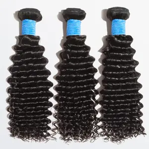 [Ashine] 20 22 24 Inch 10A Brazilian Deep Curly Human Hair 3 Bundles 100%  Virgin Human Hair Weave Bundles Hair Extensions Natural Color summervibes