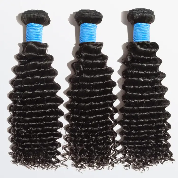 [Ashine] 20 22 24 Inch 10A Brazilian Deep Curly Human Hair 3 Bundles 100%  Virgin Human Hair Weave Bundles Hair Extensions Natural Color summervibes