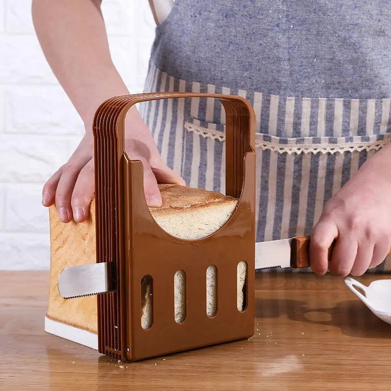 1pc Bread Slicer, Foldable and Adjustable Thickness - Ideal for Bakeries, Kitchens, Restaurants, TopKitch Essential Baking Tool, Baking Gadget, Baking Supplies for Bakers and Enthusiasts, Household Cutting Utensils, Kitchen Accessories