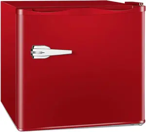 1.2 Cu.ft Mini Freezer, Small Upright Freezer with Removable Shelf & 7 Adjustable Temperature Control, Energy Saving, Low Noise for Bedroom, Apartment, Home, Office, Deep Red