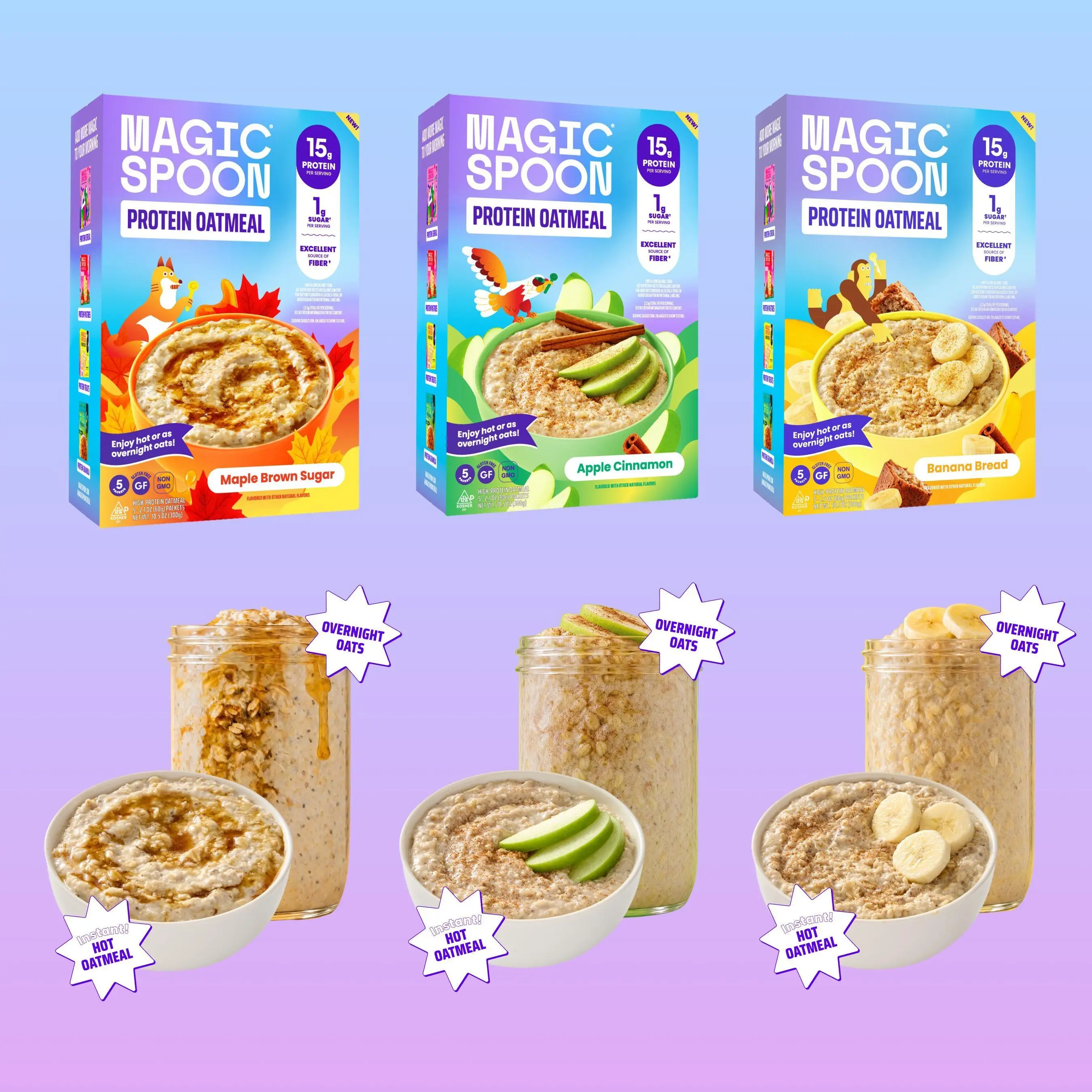 Magic Spoon Protein Oatmeal 3-Box Pack | High Protein, Low Sugar, Healthy Breakfast & Snack