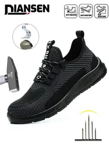 Steel Toe Shoes for men Work Safety Industrial Protective Work Shoes for Construction Comfortable Lightweight Warehouse Factory all-season outdoor Kitchen Chef Shoes for Restaurant Food Service Comfy Working Shoe Slip Resistant Toe