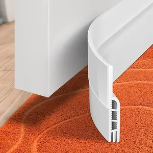 Silicone Door Draft Stopper Weather Stripping Seal – Adhesive Under Door Gap Blocker for Noise, Dust & Temperature Control (White, 41 Inch)