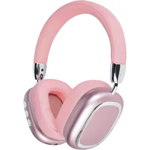 Bluetooth Headphones Over-Ear, Foldable Wireless Headphones,Support Wired,Stereo Headset with Mic for Cell Phone,PC,Soft Earmuffs Light Weight for Long Wearing(Pink)