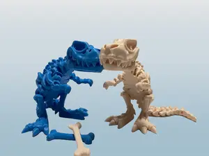 Flex Rex - the Articulating Flexi T-Rex Dinosaur - 3D Printed, Flexible Skeleton - Poseable Desk Toy, Educational Model