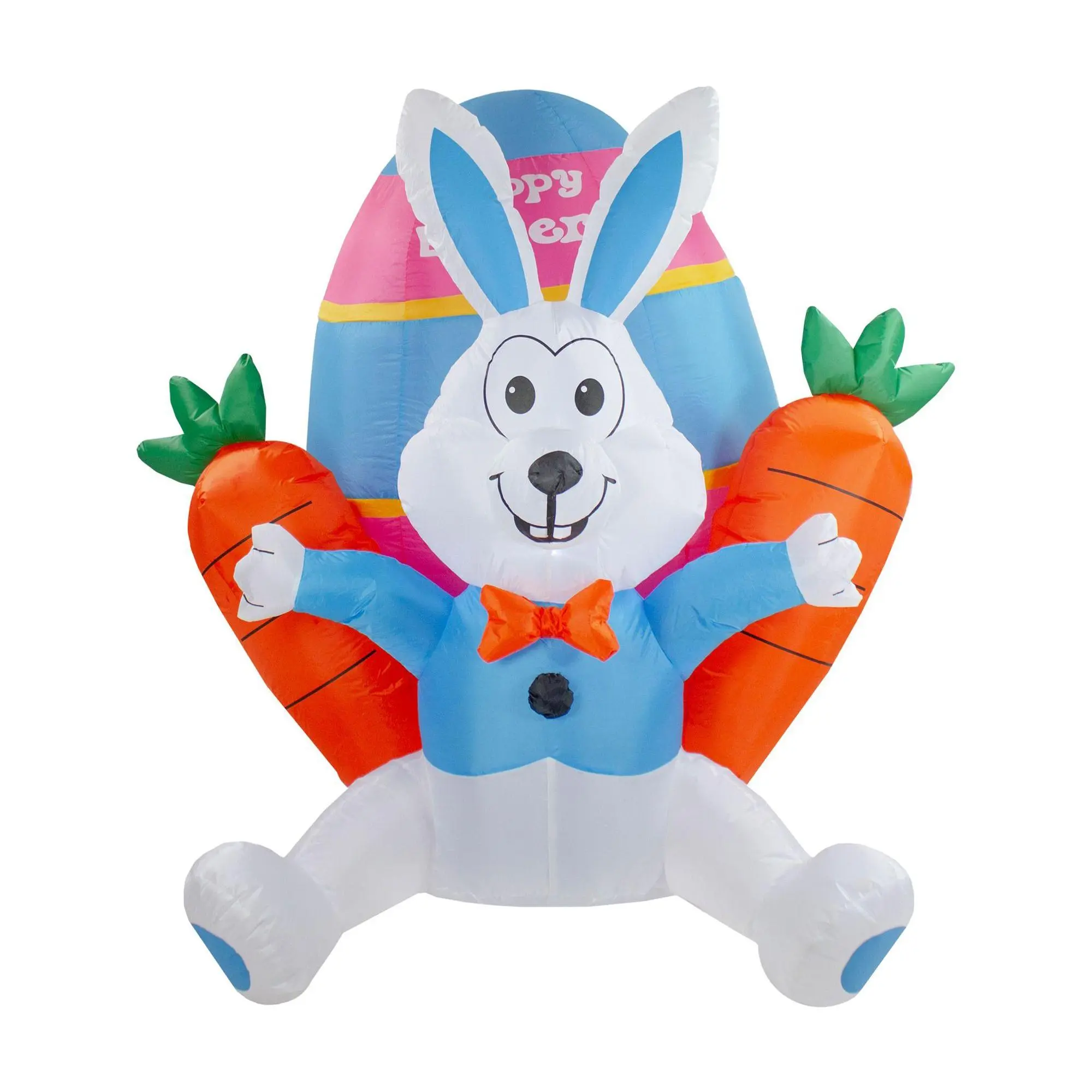 4' Outdoor Inflatable Lighted Easter Bunny with Carrots