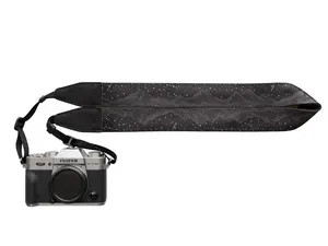 Midnight Mountain Camera Strap - Leather ends, Comfortable backing, Adjustable, Connection for DSLR, Mirrorless, Film, Photographer Accessory