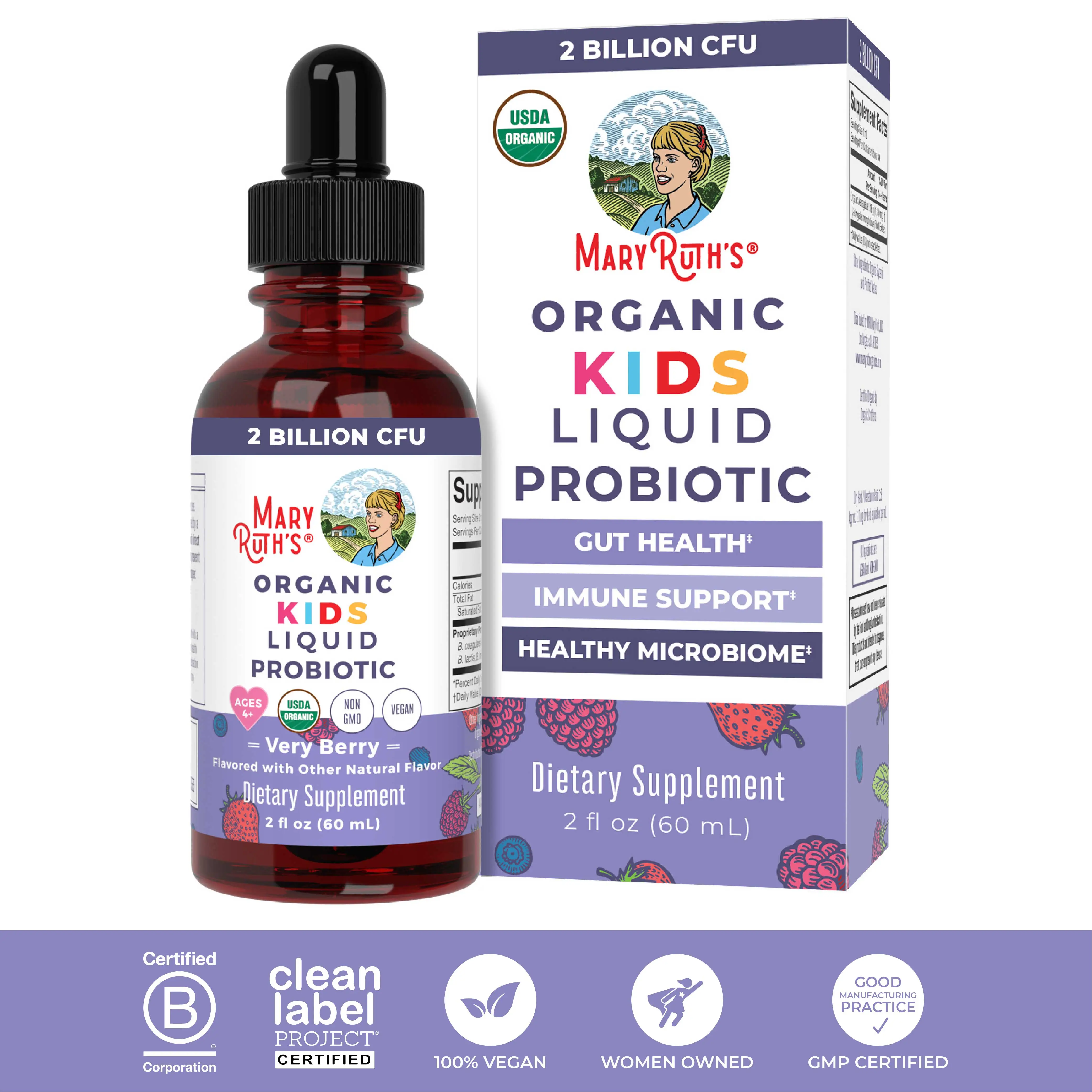 MaryRuth's Kids Probiotic Liquid Drops - USDA Organic - Probiotics for Digestive...