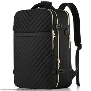 Large Capacity Travel Backpack with Wet Pocket, Anti-Theft Laptop Backpack with Luggage Strap, Water Resistant Carry On Bag for Business Trip Flight Approved 17.3 Inch Laptop Travel Backpack for Women Men