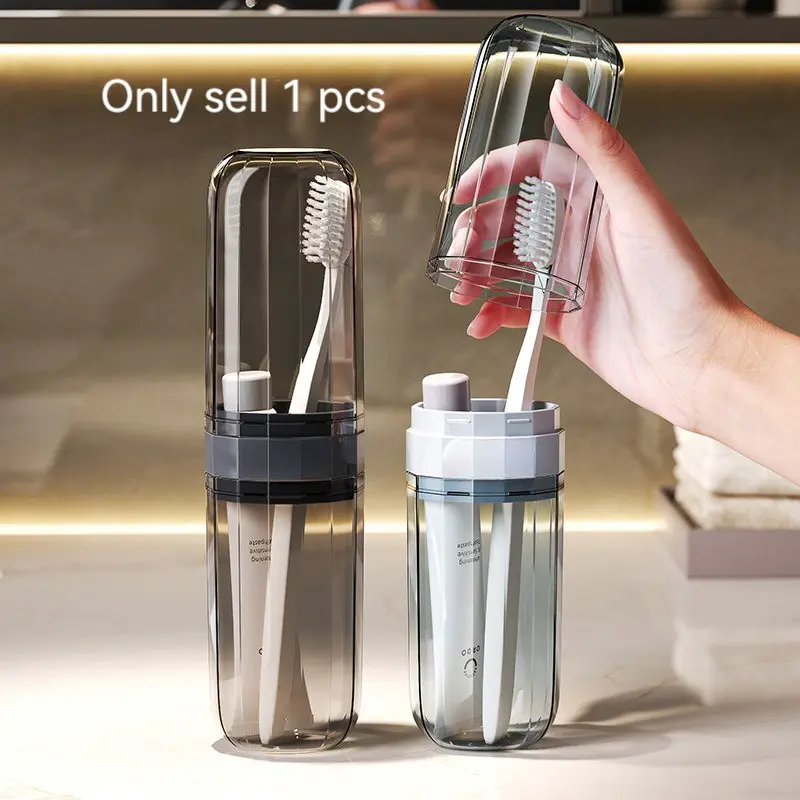 Portable Travel Toothbrush Case with Rinse Cup, Ultra-Thin Transparent Design, Ideal for Camping, School Dorms, Bathrooms, Toothbrush Holder, Toothbrush Storage Holder
