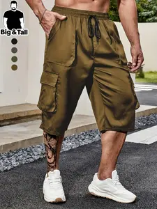 Men's Plus Size Workwear Casual Seven Quarter Pocket Pants Menswear Daily Wear Outdoor Activities Travel 2026 Breathable Soft Lightweight Trendy Work Hip Hop Jogging