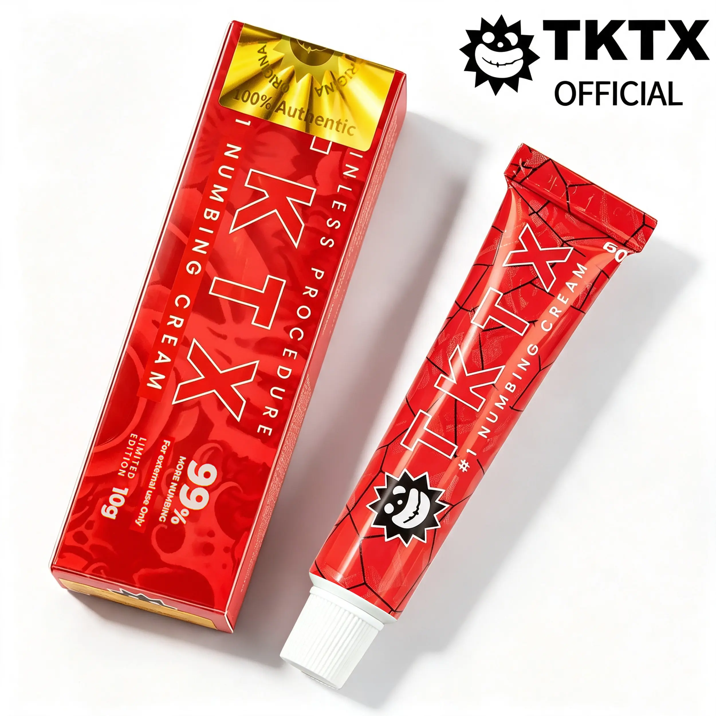 99% TKTX Numbing Cream for Tattoos - Limited Edition Very Strong - Painless Tattoo Procedure, Strong 10g (Red)