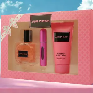 Amor in Roma Set - Includes 3.4 oz Eau de Parfum, 0.6 oz Travel Spray, & 2.7 oz Perfumed Body Lotion - Perfect Gift for Women