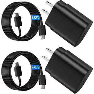25W Super Fast Charger USB C Phone Charger With 6.6FT C Type Cord for Samsung Galaxy S25/S25 Ultra/S25+/S24/S24 Ultra/S24+/S23 Ultra/S23/s22/S21/S20/Note 20/10