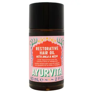 AyurVita Restorative Hair Oil with Amla and Neem for Unisex 2 oz - Nourishing Vitamin C Rich Formula to Restore Hair Color and Retain Moisture Hydrate Moisturizing