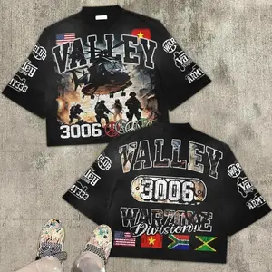 Retro Oversized T Shirt Harajuku Gothic War Graphic T Shirts Short Sleeve Y2k Tops Streetwear Vintage T Shirt Goth Men Clothing