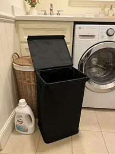 Luxury Rolling Laundry Hamper Basket with Lid, Mobile Large Capacity, Home Clothes Storage Bin, Easy Movable Design