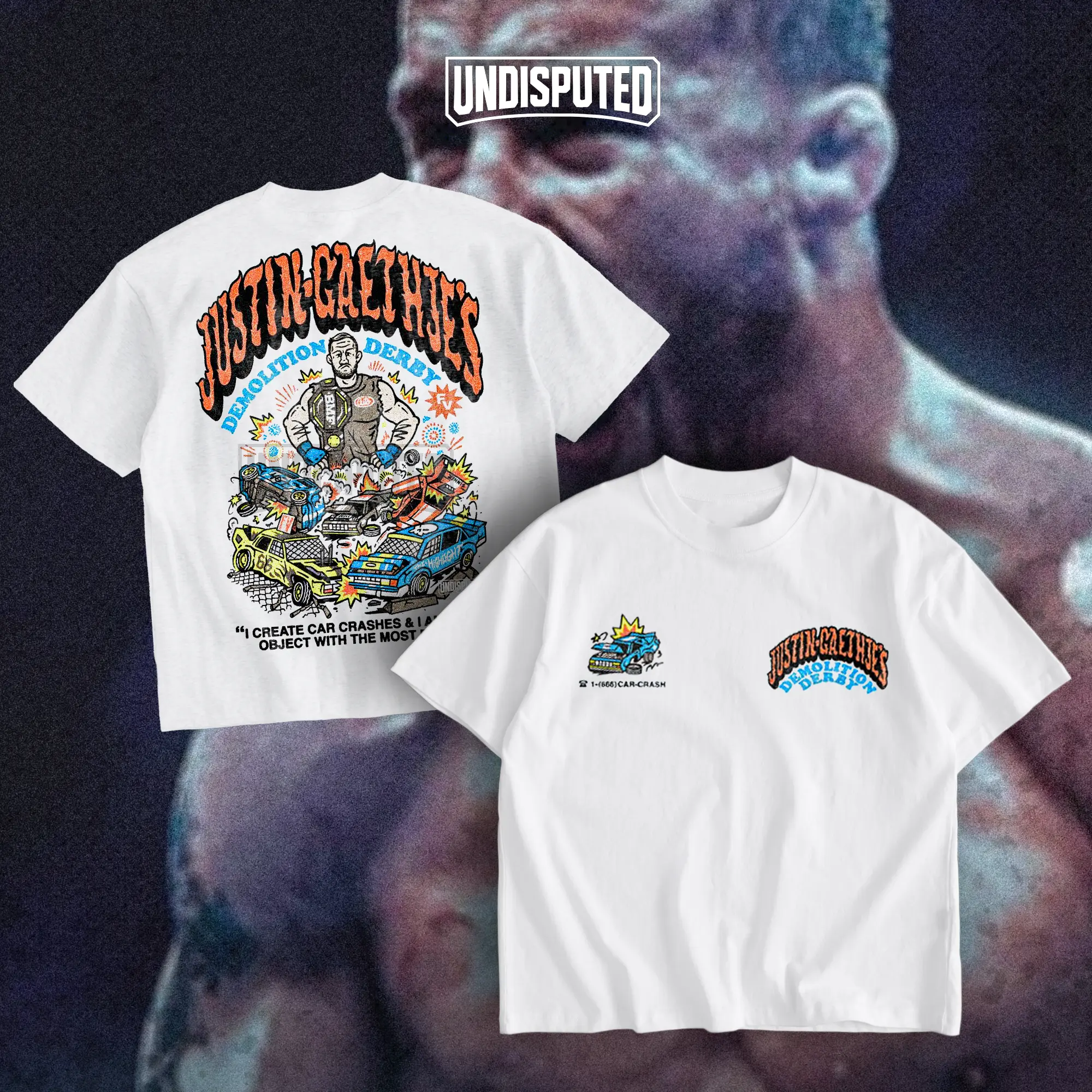 UNDISPUTED Justin Gaethje Heavy Cotton Shirt UFC Shirt The Highlight Tshirt Hoodie Zip Up Hoodie MMA Fan Apparel Menswear Direct-to-garment Breathable Printing