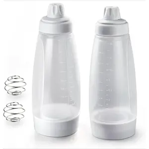2 Packs of Pancake Batter Dispenser with Blender Balls, Kitchen Batter Squeezer Bottle Suitable for Cupcakes, Pancakes, Muffins Smooth Metal Utensils Detachable Bpa Seasoning cooking utensils Stock Up Spring Kitchen Gadgets