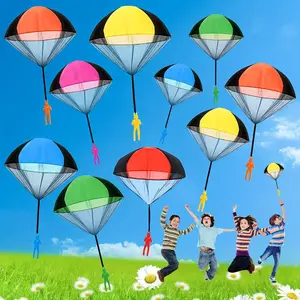 10pcs Outdoor Fun Hand-Thrown Parachute Toy Set, Pocket-Sized, Various Colors, Ideal for Beach, Park, Backyard, Family Activities, Easter Gifts
