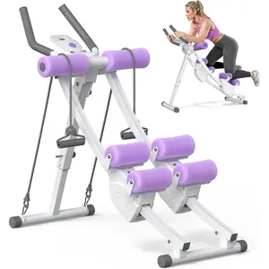 Ab Machine, Adjustable Ab Trainer Machine, AB Workout Equipment For Home Gym, Independent Dual Tracks For Mountain Climber, Foldable For Home Exercise, Load Capacity 440 LBS