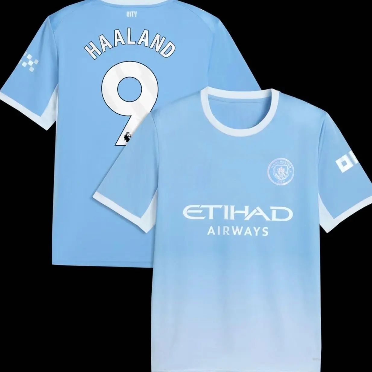 Unisex Soccer/Football Manchester City Team Erling Haaland #9 Laliga 2026/27 Home Replica jersey - Light Blue ZF