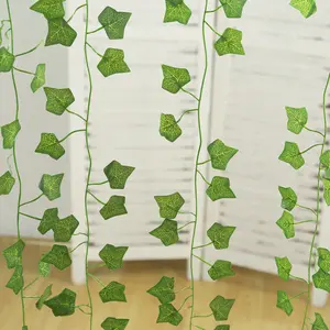 12 Pack Artificial Ivy Leaf Garland Silk Hanging Vines for Wedding, Party, Wall and Table Decor - 6.5ft