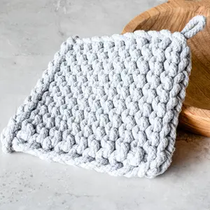 Grey Knit Pot Holder