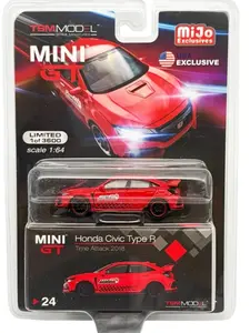 Mini GT 1:64 Honda Civic Type R Time Attack 2018 Red Diecast Model Car MGT00024
