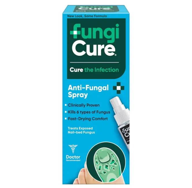FUNGICURE Intensive Spray, Soothes Itching & Burning, 2 Fluid Ounce (Pack of 1) | Kills 6 types of fungus. Cures exposed nail-bed fungus. Spray for easy application. Maximum strength.
