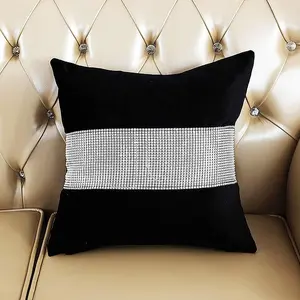 Set of 4 Sequins Pillow Cases Sequined Rhinestone Cushion Covers Cases for Home/Sofa/Office, 18x18 Inches, Creamy White : Home & Kitchen
