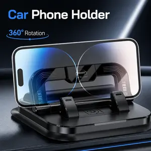 360 Rotation Car Phone Holder,Foldable 2 in 1 Dashboard Stand, Adjustable Horizontal Vertical Screen Angle with Ultra Strong Suction Cup Fixed Non-Slip,for iPhone Android Smartphones