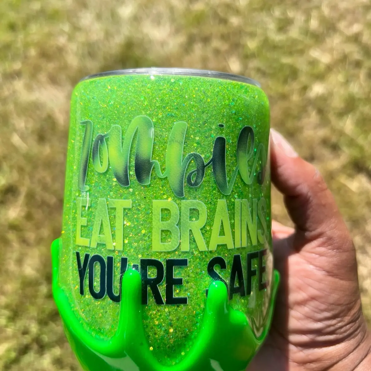 15oz Zombies Eat Brain Handmade Tumbler
