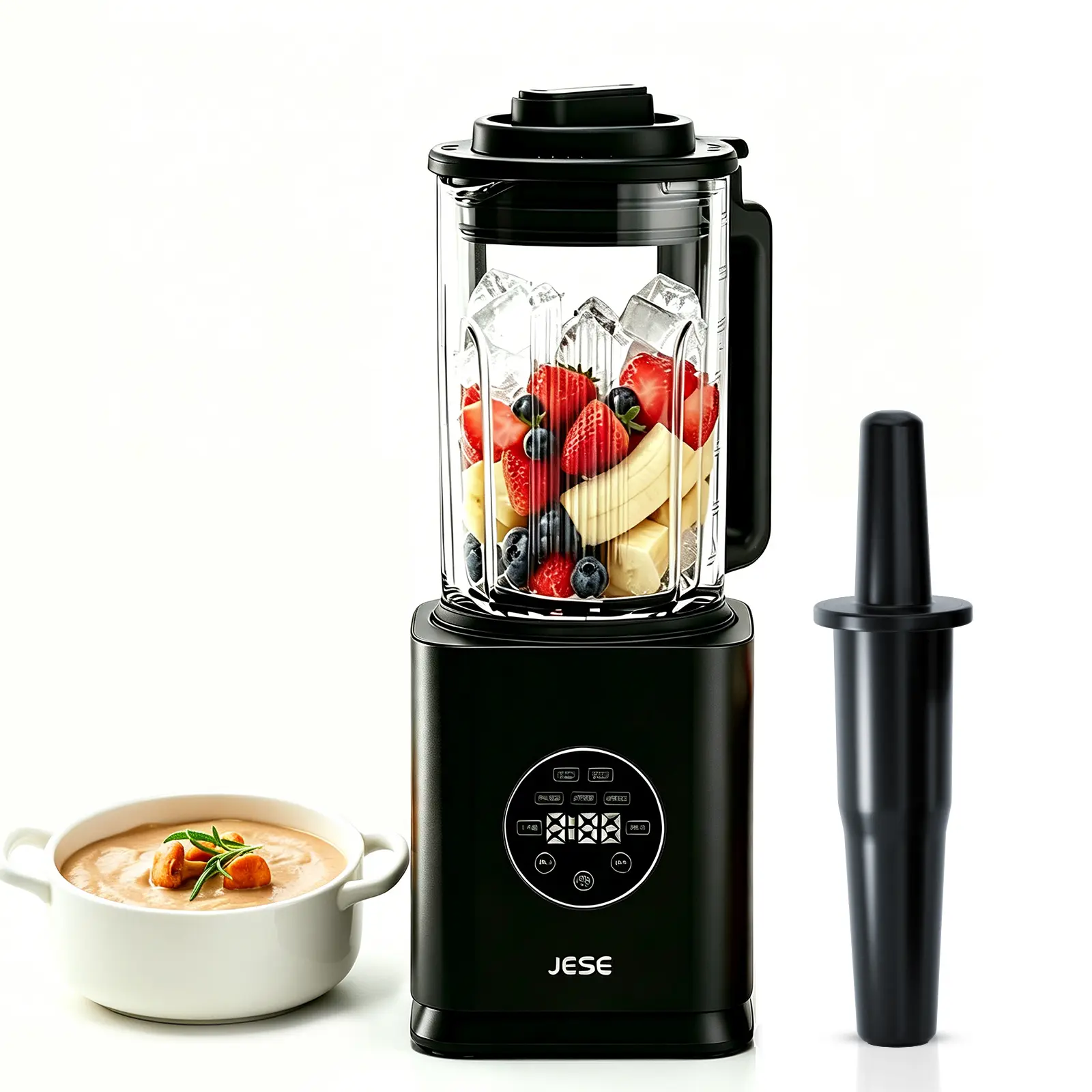 JESE Heated Blender for Smoothies & Soup Maker – 48Oz Glass Jar Kitchen Blender,Self Cleaning
