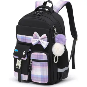 School Backpack for Girls Kids Bookbag for Elementary Middle School Casual Travel Daypack Teen Backpacks Black