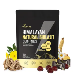 VivoNu Himalayan Shilajit Gummies | With Ashwagandha, Gokshura & other herbs | No added sugar | 60 Gummies