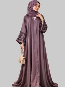 elegant beaded abaya for women;modest maxi dress for girls