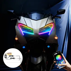 RGB LED Daytime Running Light Strip with App Control - Flexible Waterproof DRL for Visibility, Cars & Motorcycles, Multiple Sizes (30/45/60/75cm) Led Car Lights
