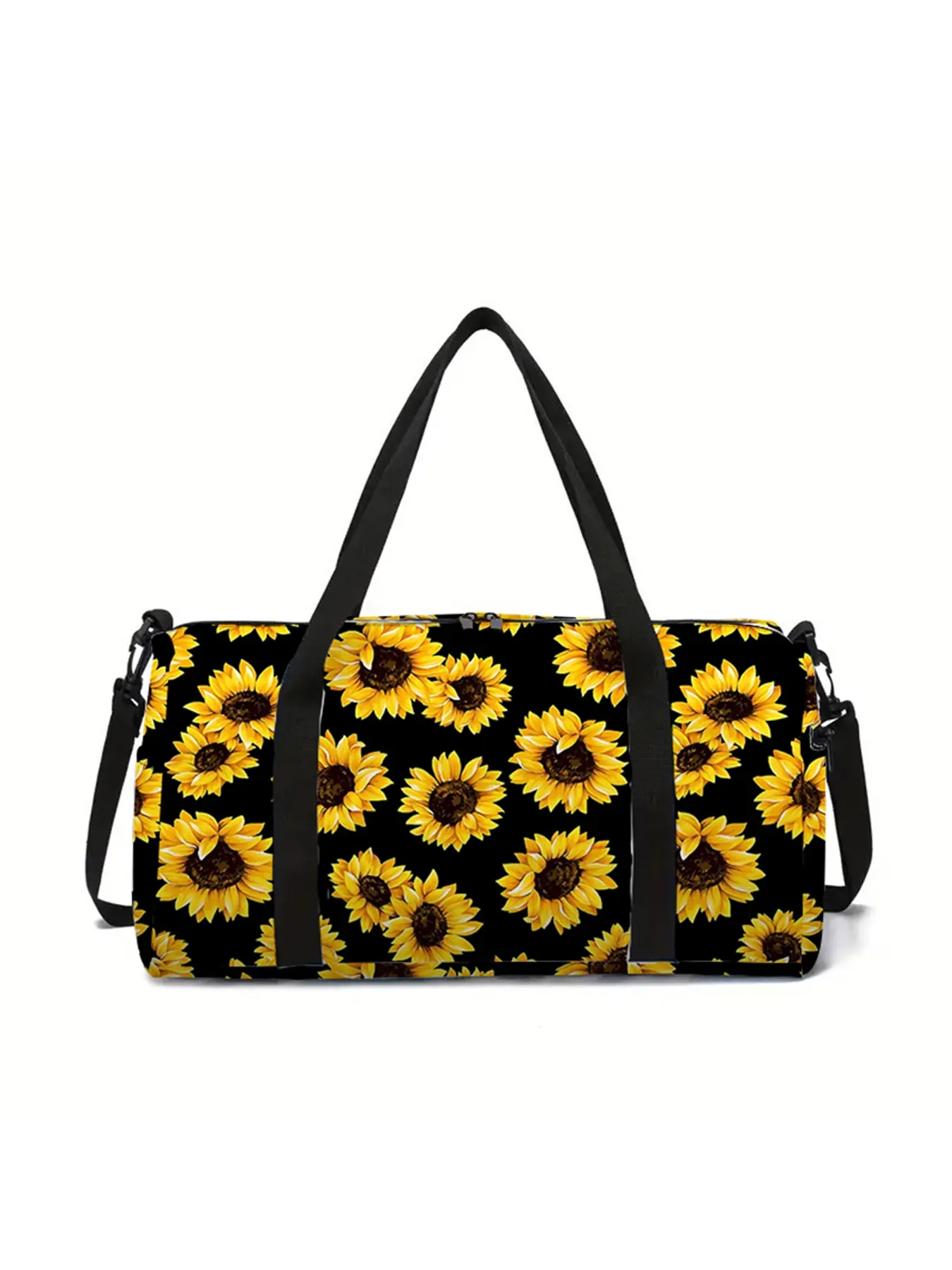 Sunflower pattern printed large-capacity travel duffel bag, portable handheld storage bag, Carry On Duffle Bags For Airplanes