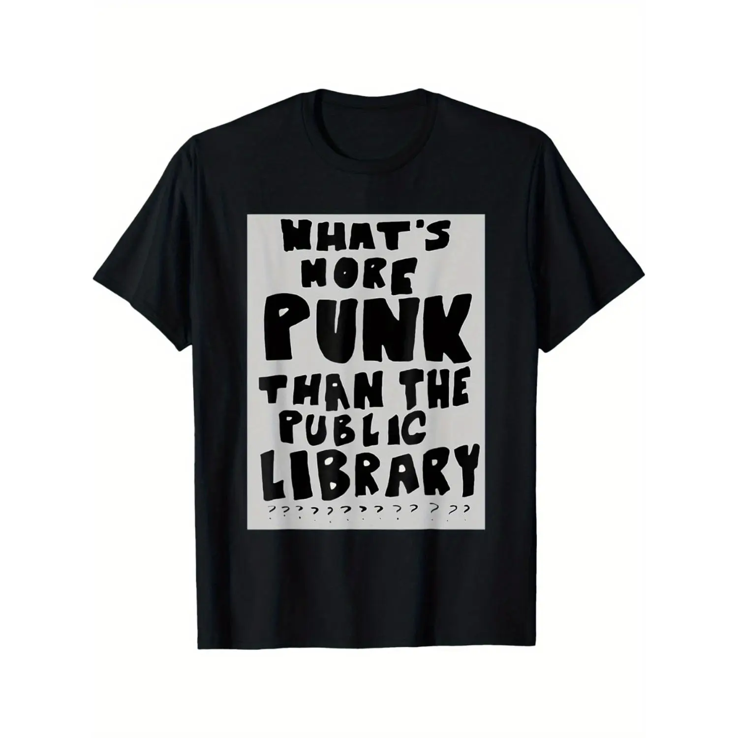 Men's Funny Public Library-Themed Punk T-Shirt for Book Lovers