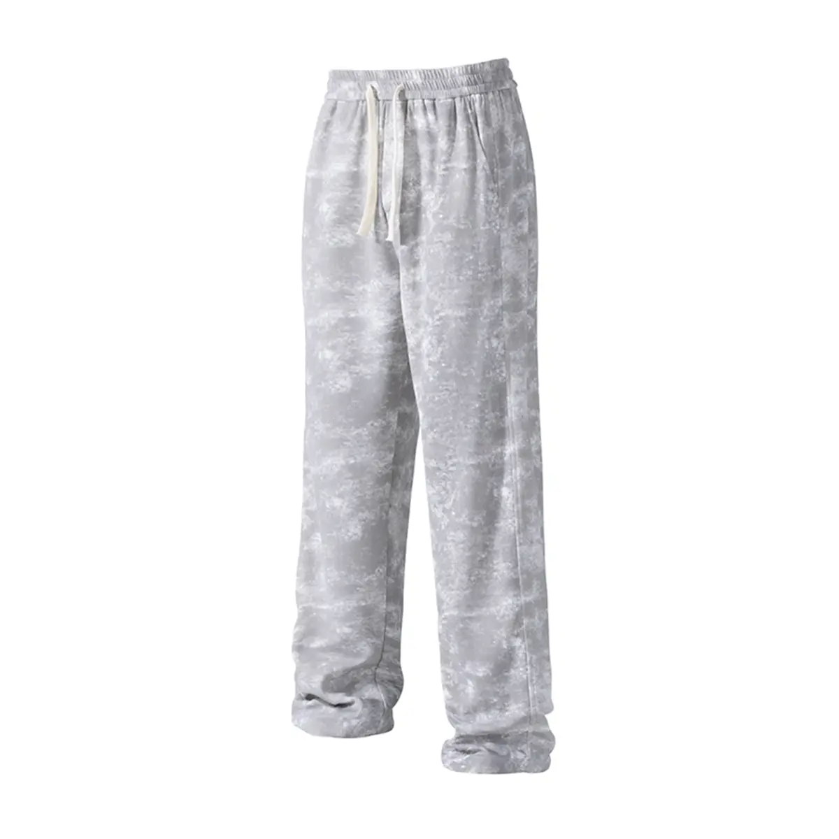 Men's Casual Jogger Pants, Chic Tie-Dye Mid Waist Trousers with an Adjustable Drawstring for Holiday Loungewear