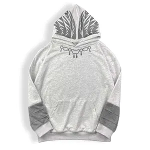 Mahoraga Washed GrayAnime jjk Hoodie Suitable for Spring Menswear Sweatshirts Tops Pullover