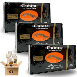Cubita Gourmet Dark Roast Coffee - 3 Pack Espresso Ground Coffee Brick Bulk - 10 Ounces Each - Classic Bold Flavor - Authentic Cuban Coffee - 50 QBIN Cups - Dark Roast Beverage