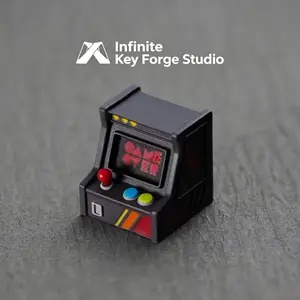 Vintage Mini Arcade Game Machine 3D Artisan Resin Keycap, Handmade Backlit GAME OVER Custom Keycap, MX Mechanical Keyboard Switch Compatible, Retro Desk Decor Gift For Arcade Fans summervibes