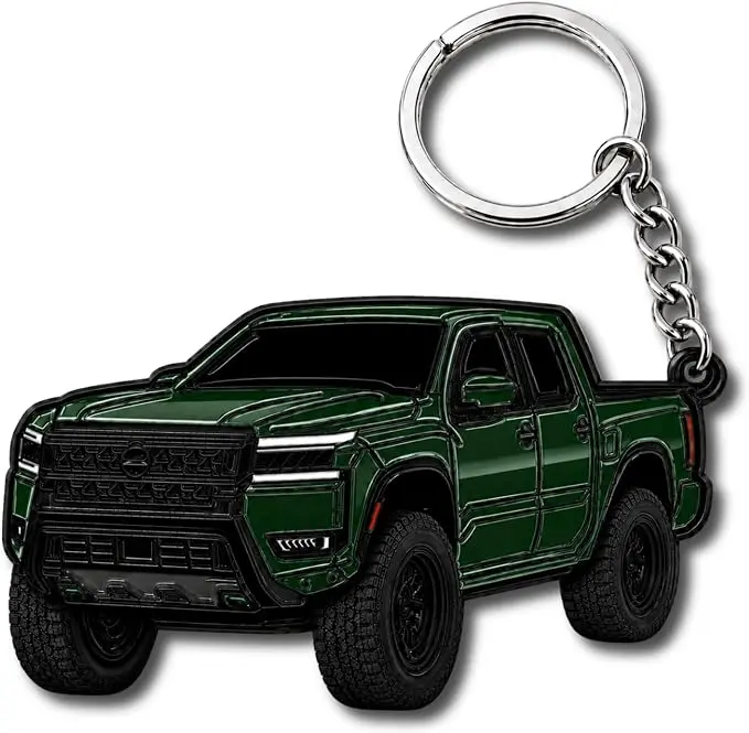 Nissan Frontier Keychain – Green Pickup Truck Key Ring, Off-Road Truck Accessory, Gift for Frontier Owners & Truck Lovers