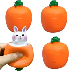 pack Stress Balls Bunny Squeeze Ball Carrot Rabbit Stress Toy Sensory Pressure Toys for ADD ADHD OCD Birthday Easter Party Favors push it game