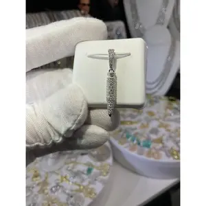 Sterling Silver Moissanite Bullet Pendant